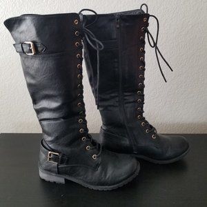 Women's Strappy Lace-Up Knee High Boots